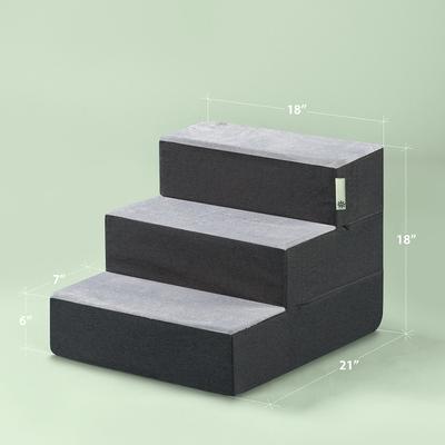 Show full view: Zinus Easy Cat & Dog Stairs, Grey, Medium, 3-Step slide 8 of 9