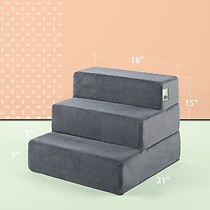 Zinus Easy Cat & Dog Stairs, Grey, Small
