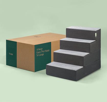 Show full view: Zinus Easy Cat & Dog Stairs, Grey, X-Large, 4-Step slide 8 of 10