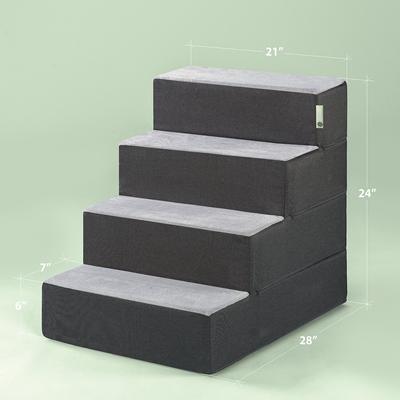 Show full view: Zinus Easy Cat & Dog Stairs, Grey, X-Large, 4-Step slide 9 of 10