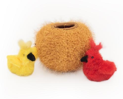 Show full view: ZippyClaws Burrow Birds in Nest Cat Plush Toy with Catnip slide 2 of 3
