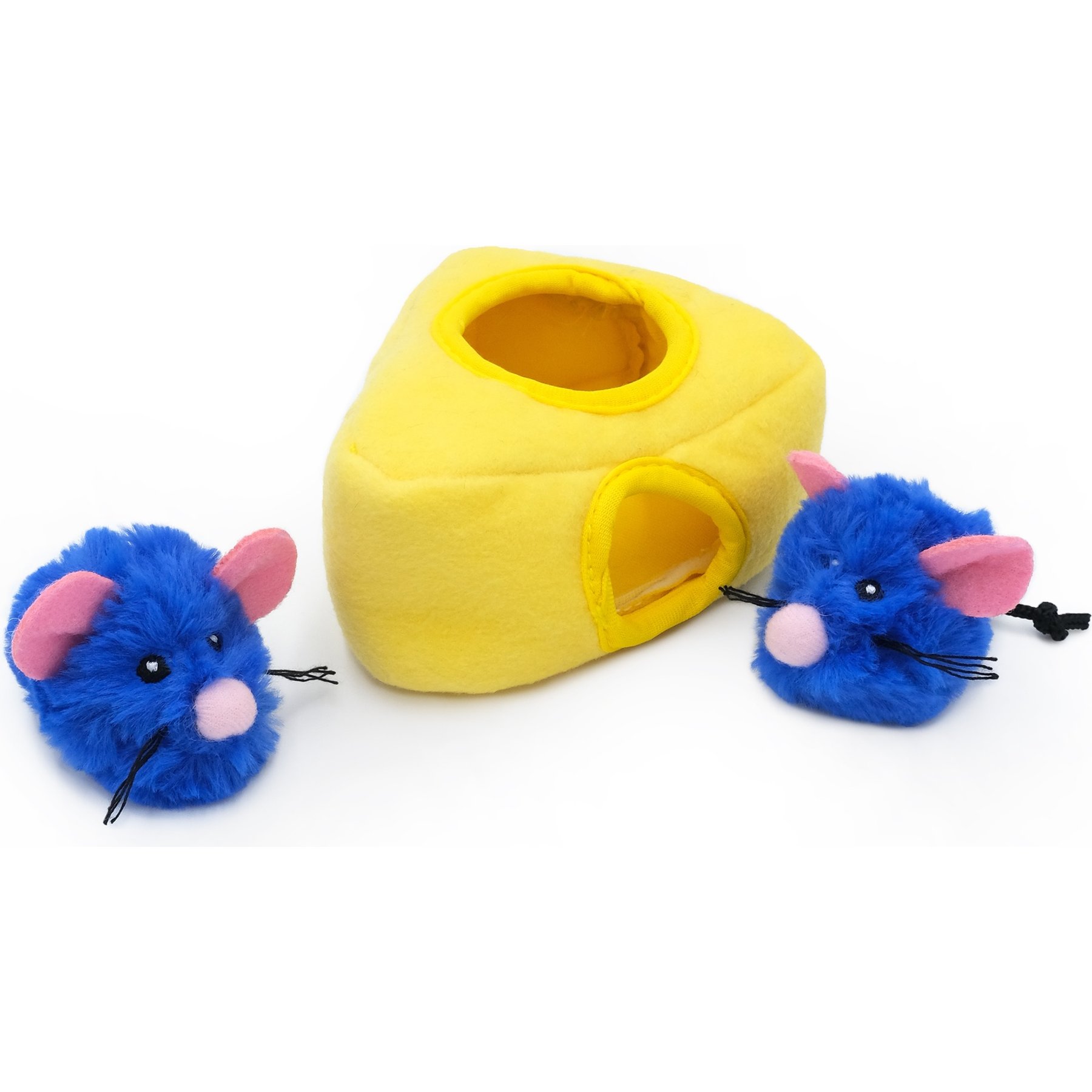 ZippyClaws Burrow Mice 'n Cheese Cat Plush Toy with Catnip