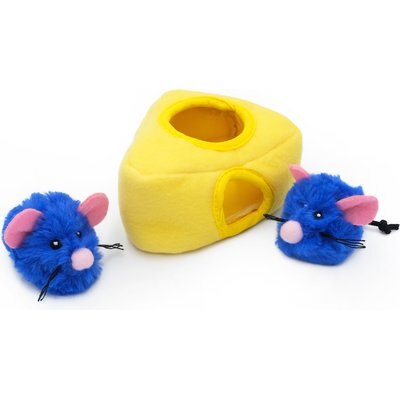 ZippyClaws ZippyClaws Burrow Mice 'n Cheese Cat Plush Toy with Catnip