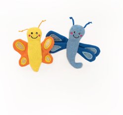 ZippyClaws Butterfly & Dragonfly Cat Plush Toy with Catnip, 2 count slide 1 of 3