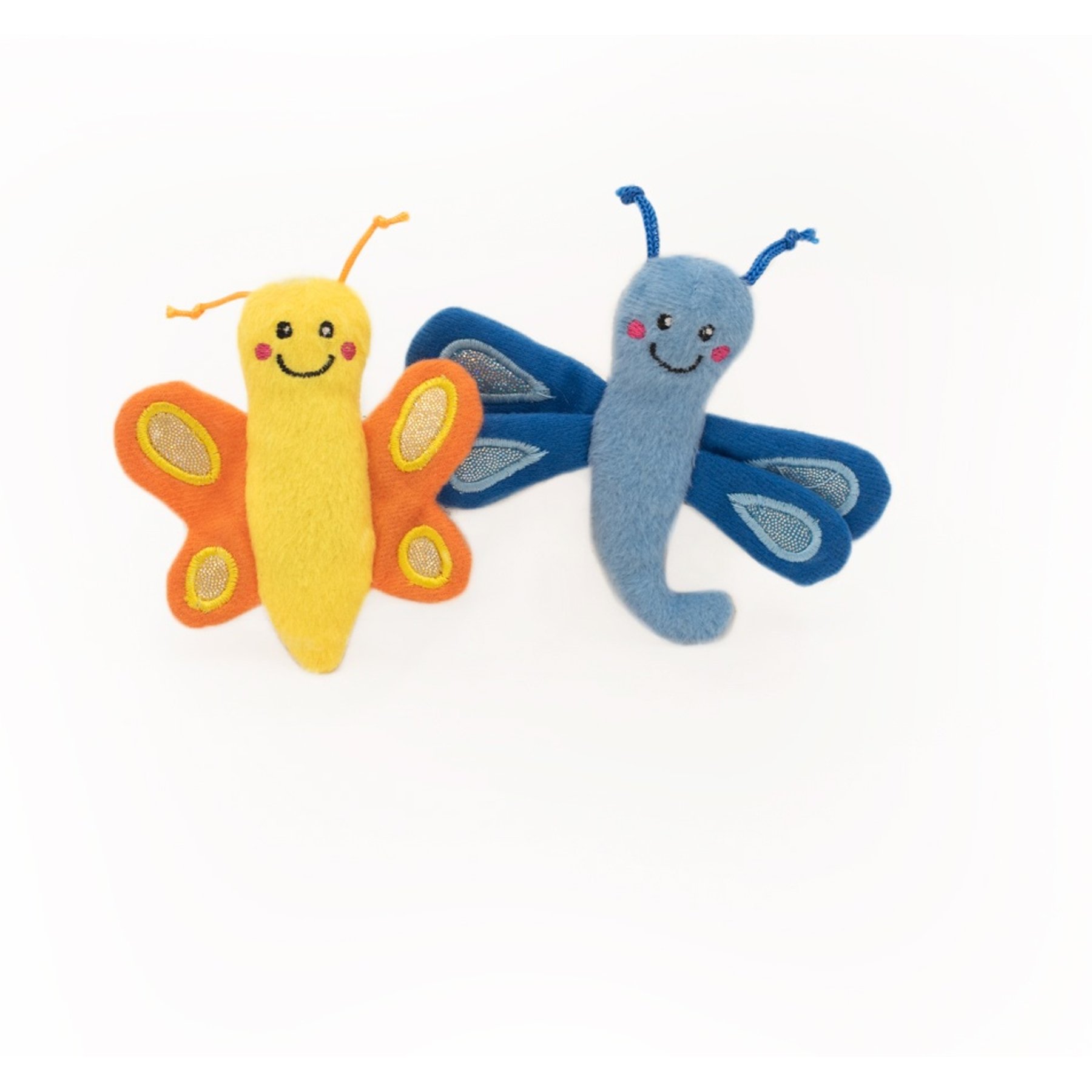 ZippyClaws ZippyClaws Butterfly & Dragonfly Cat Plush Toy with Catnip, 2 count