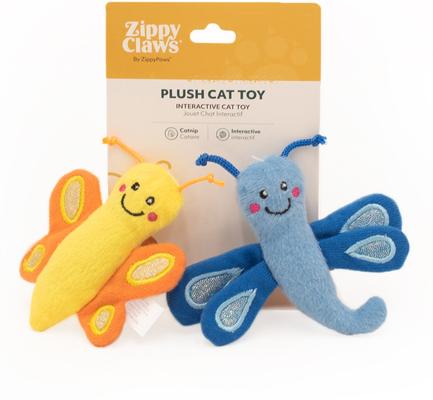 Show full view: ZippyClaws Butterfly & Dragonfly Cat Plush Toy with Catnip, 2 count slide 4 of 5