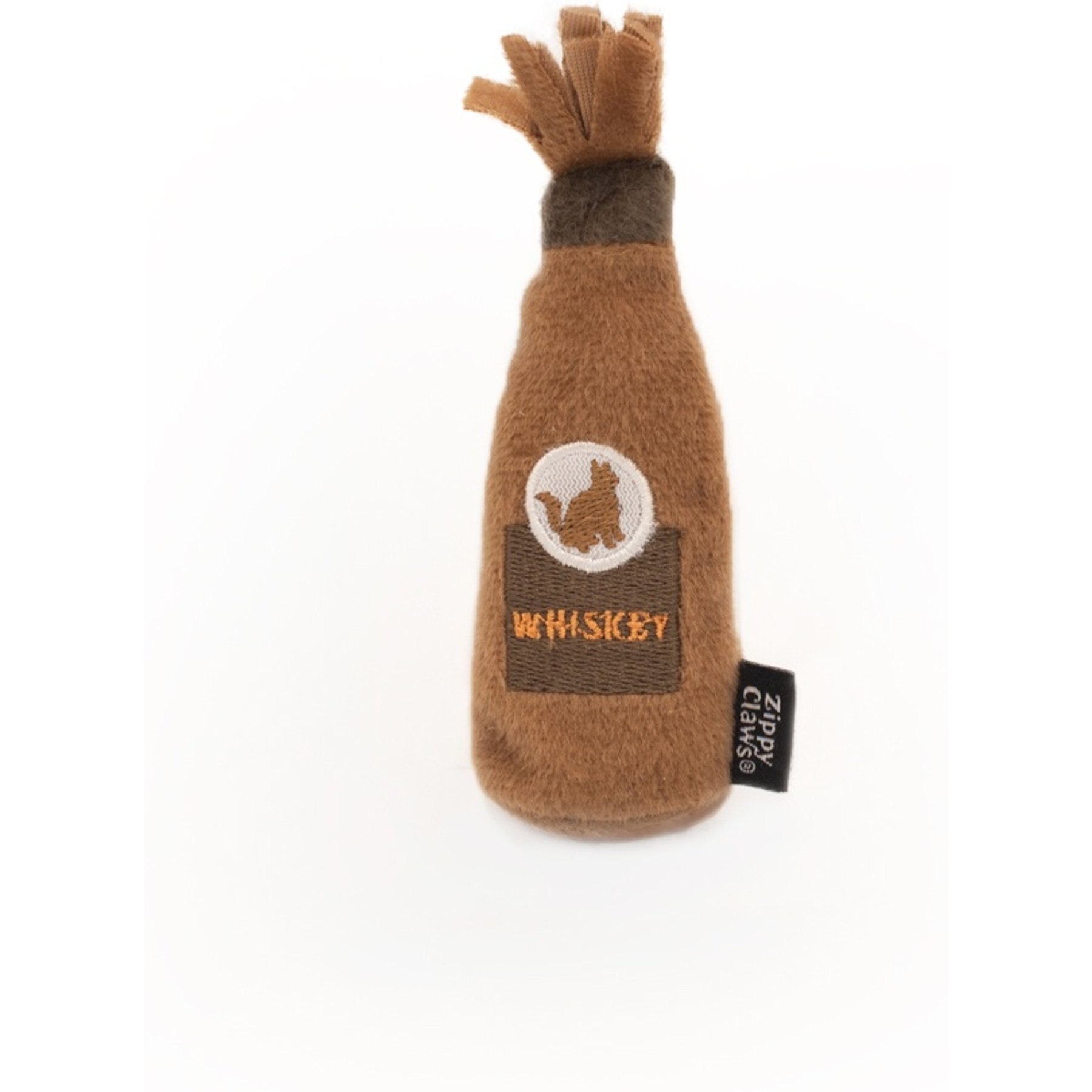 ZippyClaws Catnip Crusherz Whiskey Cat Plush Toy, Brown