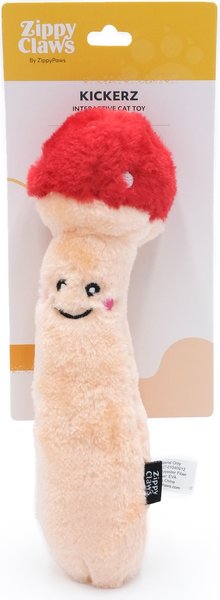 ZippyClaws Kickerz Mushroom Cat Plush Toy with Catnip