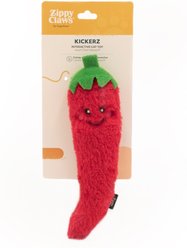 ZippyClaws Kickerz Pepper Cat Plush Toy with Catnip, Red