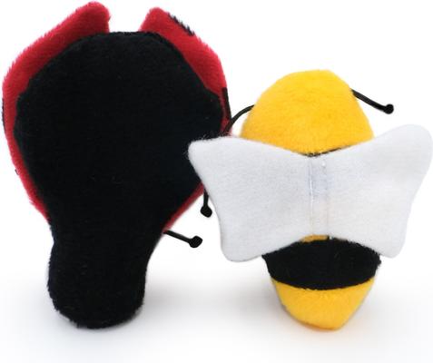 Show full view: ZippyClaws Ladybug & Bee Cat Plush Toy with Catnip, 2 count slide 3 of 5