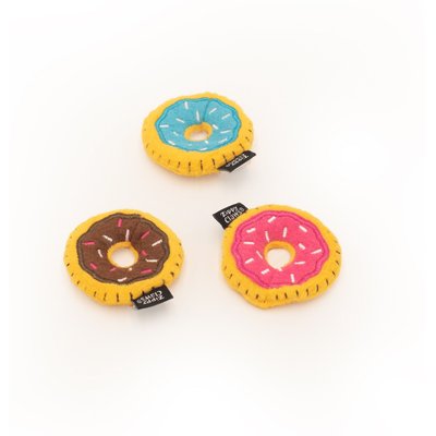 ZippyClaws ZippyClaws Mini Donutz Cat Plush Toys with Catnip, 3 count