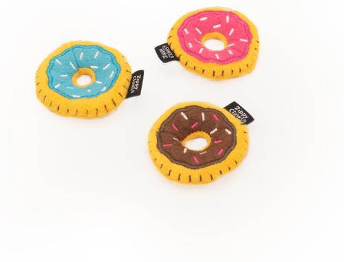 Show full view: ZippyClaws Mini Donutz Cat Plush Toys with Catnip, 3 count slide 2 of 3