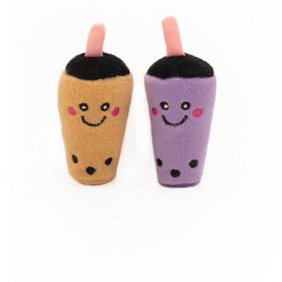 ZippyClaws ZippyClaws NomNomz Milk Tea & Taro Cat Plush Toy with Catnip