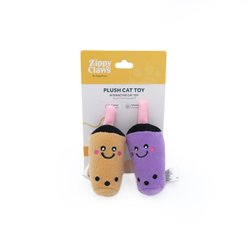 ZippyClaws NomNomz Milk Tea & Taro Cat Plush Toy with Catnip slide 2 of 3