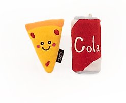 ZippyClaws NomNomz Pizza & Cola Cat Plush Toy with Catnip