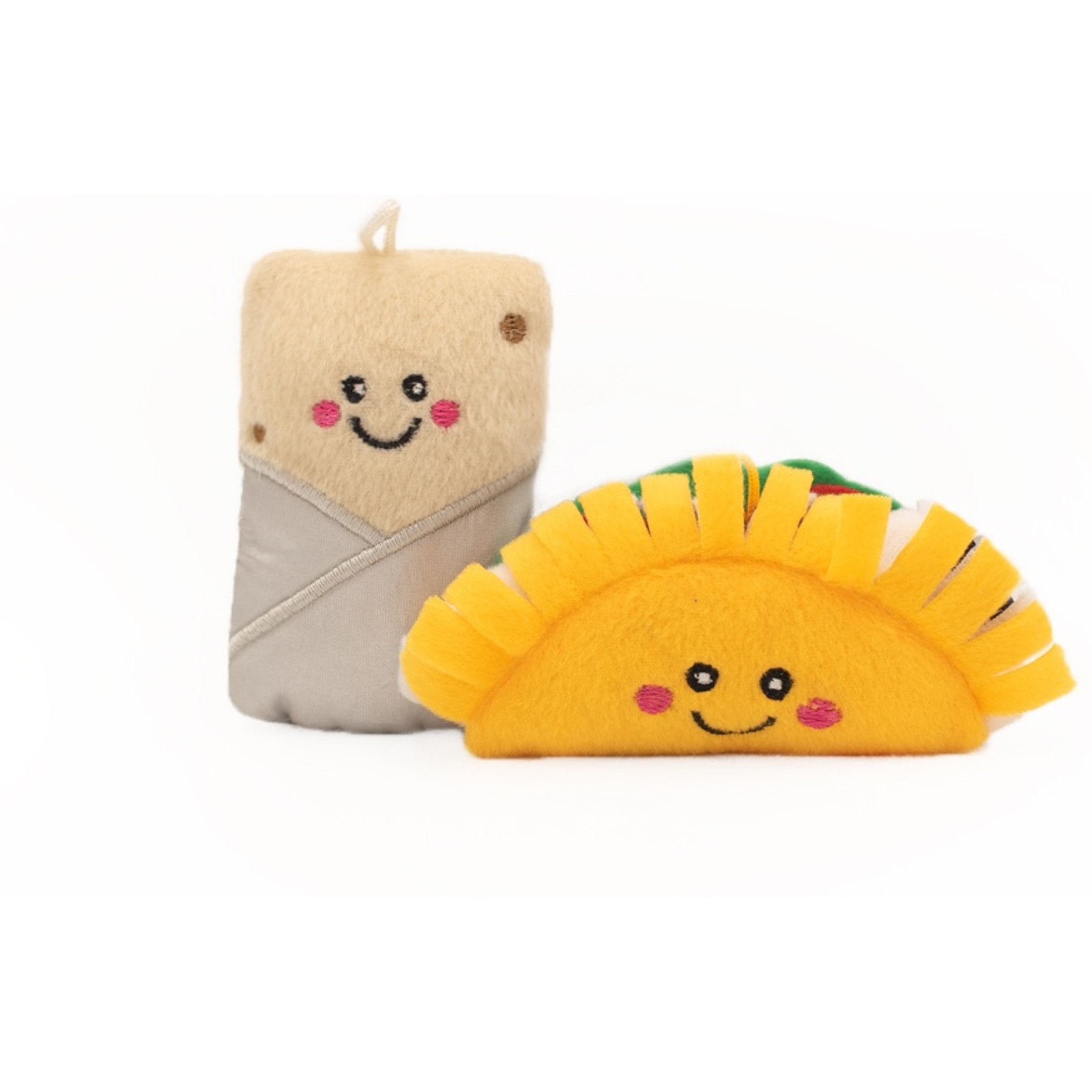 ZippyClaws NomNomz Taco & Burrito Cat Plush Toy with Catnip