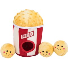 ZippyPaws Burrow Hide & Seek Plush Dog Toy, Popcorn Bucket