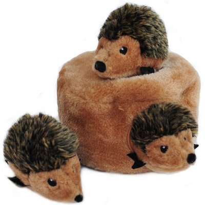 ZippyPaws ZippyPaws Burrow Squeaky Hide & Seek Dog Toy, Hedgehog Den, Puzzle Set