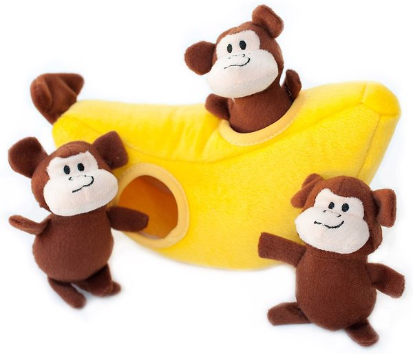 ZippyPaws Zippy Burrow Monkey 'n Banana Hide and Seek Puzzle Dog Toy ZippyPaws Zippy Burrow Monkey 'n Banana Hide and Seek Puzzle Dog Toy