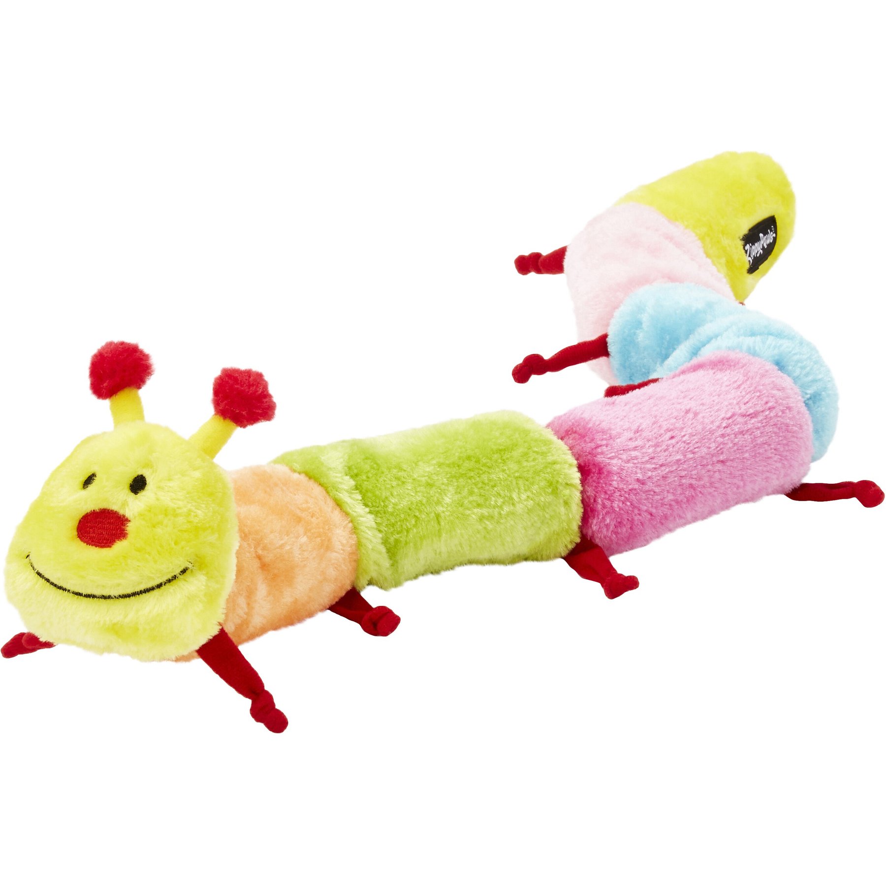 ZIPPYPAWS Caterpillar with Squeakers Plush Dog Toy, Deluxe