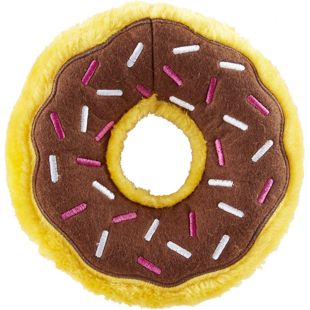 ZippyPaws Donutz Squeaky Plush No Stuffing Dog Toy, Chocolate