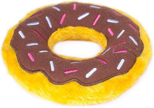 Show full view: ZippyPaws Donutz Squeaky Plush No Stuffing Dog Toy, Chocolate slide 3 of 7