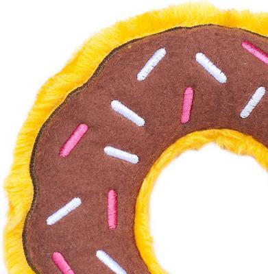Show full view: ZippyPaws Donutz Squeaky Plush No Stuffing Dog Toy, Chocolate slide 4 of 7