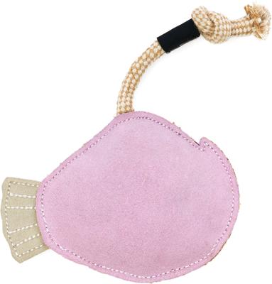 Show full view: ZippyPaws EcoZippy Suede & Rope Buddies Angler Fish Dog Plush Toy, Pink slide 2 of 5