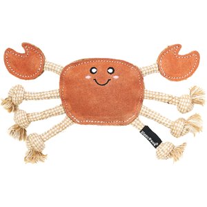 ZippyPaws EcoZippy Suede & Rope Buddies Crab Dog Plush Toy, Red