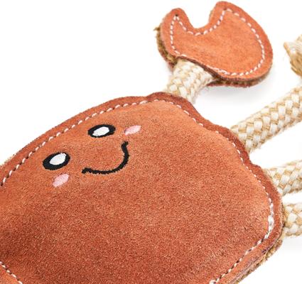 Show full view: ZippyPaws EcoZippy Suede & Rope Buddies Crab Dog Plush Toy, Red slide 5 of 7