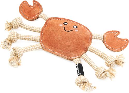 Show full view: ZippyPaws EcoZippy Suede & Rope Buddies Crab Dog Plush Toy, Red slide 3 of 7