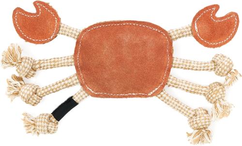 Show full view: ZippyPaws EcoZippy Suede & Rope Buddies Crab Dog Plush Toy, Red slide 2 of 7