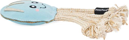 Show full view: ZippyPaws EcoZippy Suede & Rope Buddies Jellyfish Dog Plush Toy, Blue slide 4 of 6