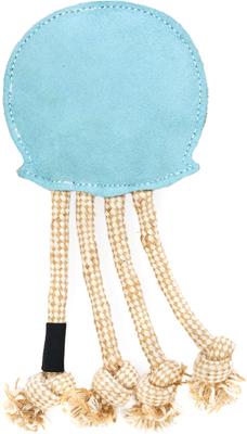 Show full view: ZippyPaws EcoZippy Suede & Rope Buddies Jellyfish Dog Plush Toy, Blue slide 2 of 6