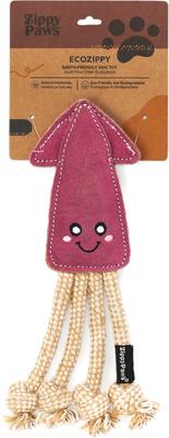 Show full view: ZippyPaws EcoZippy Suede & Rope Buddies Squid Dog Plush Toy, Purple slide 6 of 6