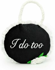 ZippyPaws "I Do Too" Wedding Sign Dog Plush Toy, White/Black