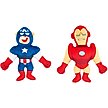 Show in main carousel: ZippyPaws Marvel Captain America & Iron Man Dog Plush Toy, Red/Blue, 2 count slide 1 of 6