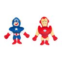ZippyPaws Marvel Captain America & Iron Man Dog Plush Toy, Red/Blue, 2 count
