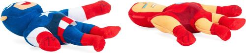 Show full view: ZippyPaws Marvel Captain America & Iron Man Dog Plush Toy, Red/Blue, 2 count slide 4 of 6