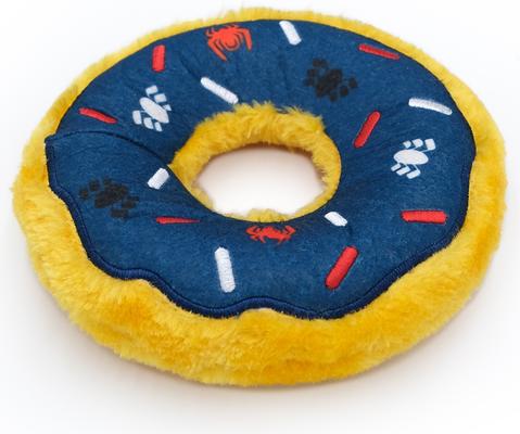 Show full view: ZippyPaws Marvel Donut Spider-Man Dog Plush Toy, Blue slide 3 of 3
