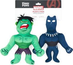 ZippyPaws Marvel Hulk & Black Panther Dog Plush Toy, Green/Blue, 2 count slide 2 of 6