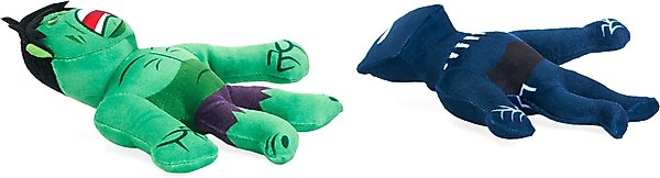 Show full view: ZippyPaws Marvel Hulk & Black Panther Dog Plush Toy, Green/Blue, 2 count slide 4 of 6