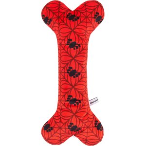 ZippyPaws Marvel Jigglerz Spider-Man Bone Dog Plush Toy, Red