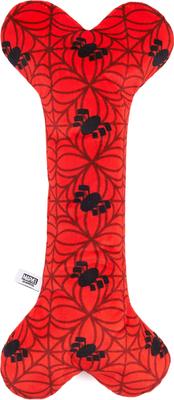 Show full view: ZippyPaws Marvel Jigglerz Spider-Man Bone Dog Plush Toy, Red slide 2 of 6