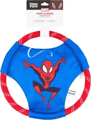 Show full view: ZippyPaws Marvel Rope Gliderz Spider-Man Dog Plush Toy, Blue slide 7 of 8