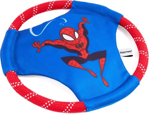 Show full view: ZippyPaws Marvel Rope Gliderz Spider-Man Dog Plush Toy, Blue slide 4 of 8