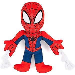 ZippyPaws Marvel Rope Spider-Man Dog Plush Toy, Red