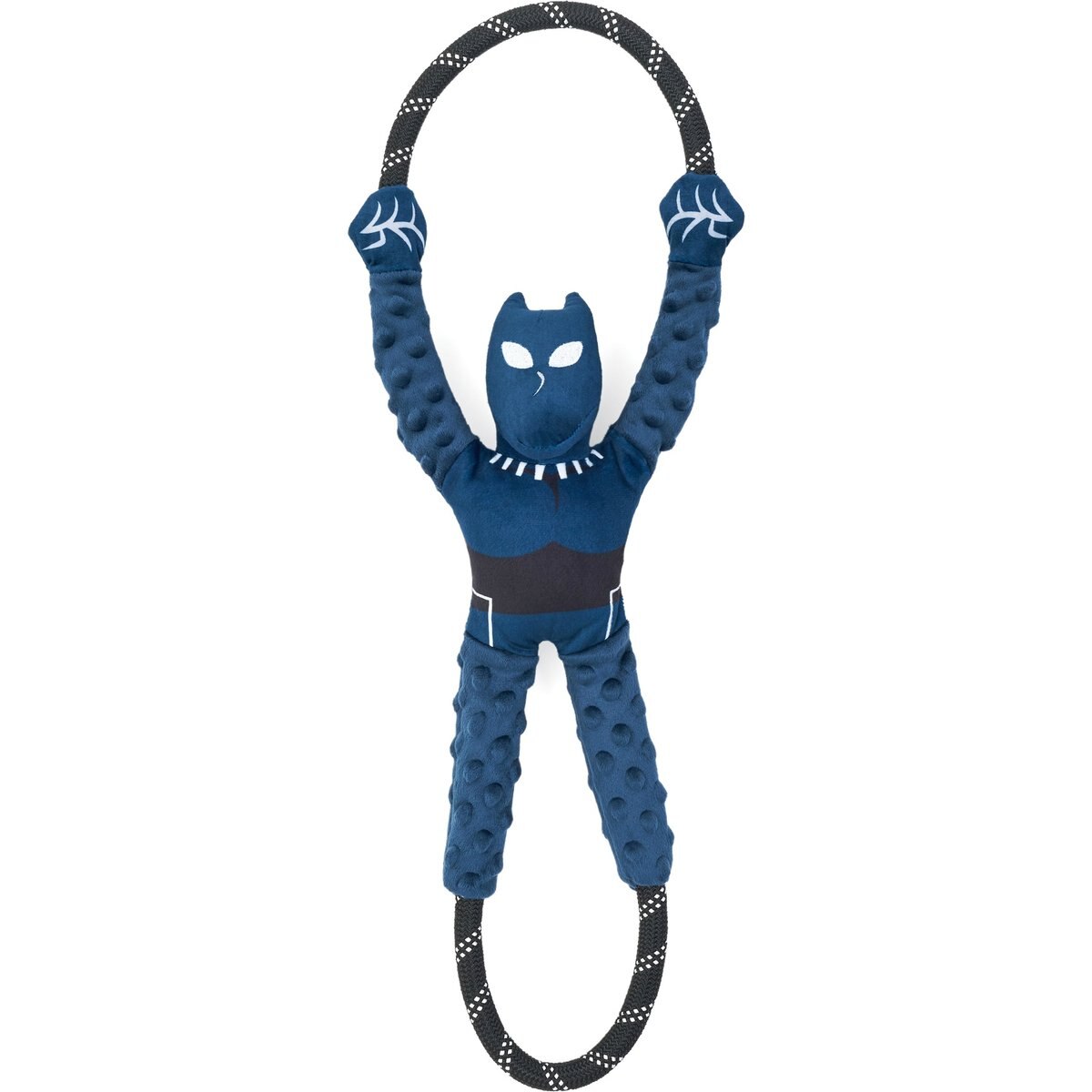 ZippyPaws Marvel RopeTugz Black Panther Dog Plush Toy, Blue