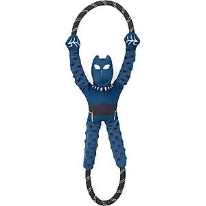 ZippyPaws Marvel RopeTugz Black Panther Dog Plush Toy, Blue