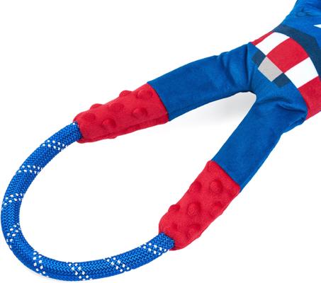 Show full view: ZippyPaws Marvel RopeTugz Captain America Dog Plush Toy, Blue slide 5 of 6